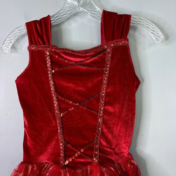 Spirit Halloween Kids Fiery Devil Costume Red Dress Horns Girl's Size L Cosplay - Picture 3 of 12